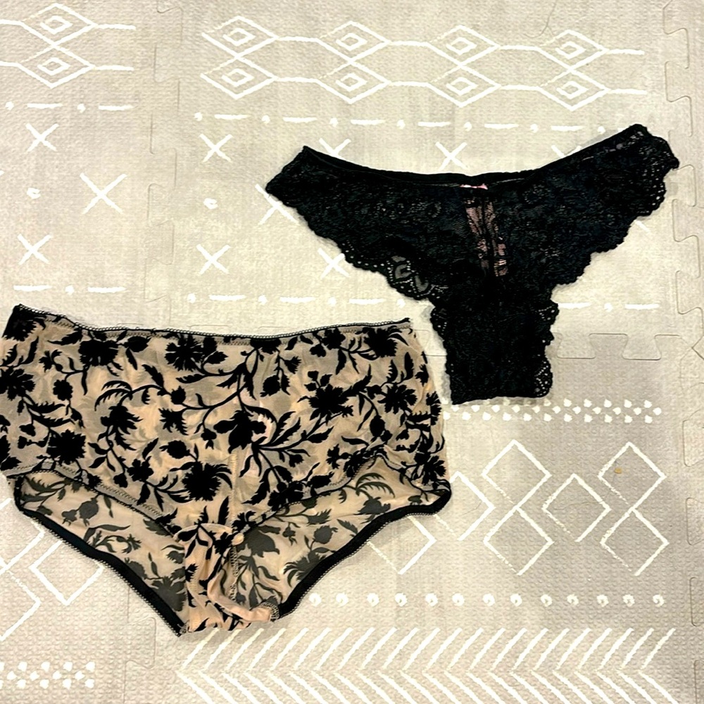 2 pair sexy panties undies boy short cheeky lace Victoria’s Secret Hunkenmöller